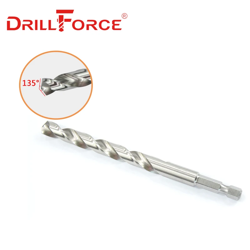 Drillforce 5 шт. кобальтовые сверла из быстрорежущей стали M35 спиральные для сверления