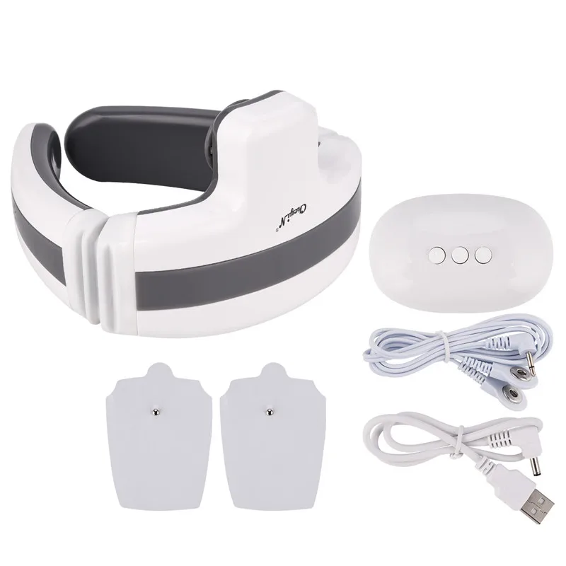 Беспроводной 3D импульсный массаж шеи электрический горячий компресс шейного