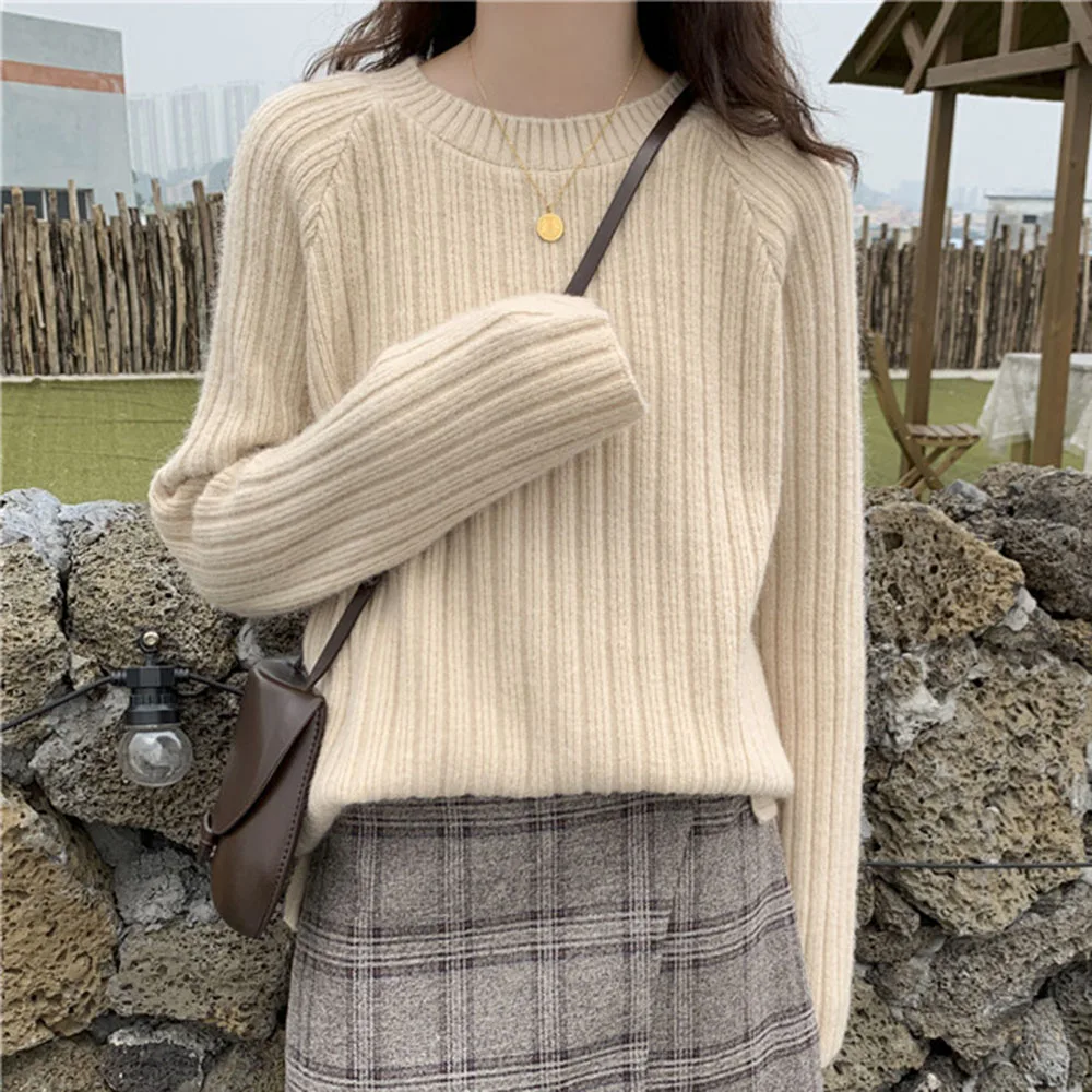 

2020 New Fall Winter Wear Women Pullover Loose Bottoming Sweater Outside Lazy Wind All-match Early Autumn Tops