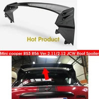 Car-styling JCW Carbon Fiber Roof Spoiler Glossy Finish Rear WIng Lip Fibre Splitter Drift Kit For Mini Cooper R56 Ver.2.11/2.12