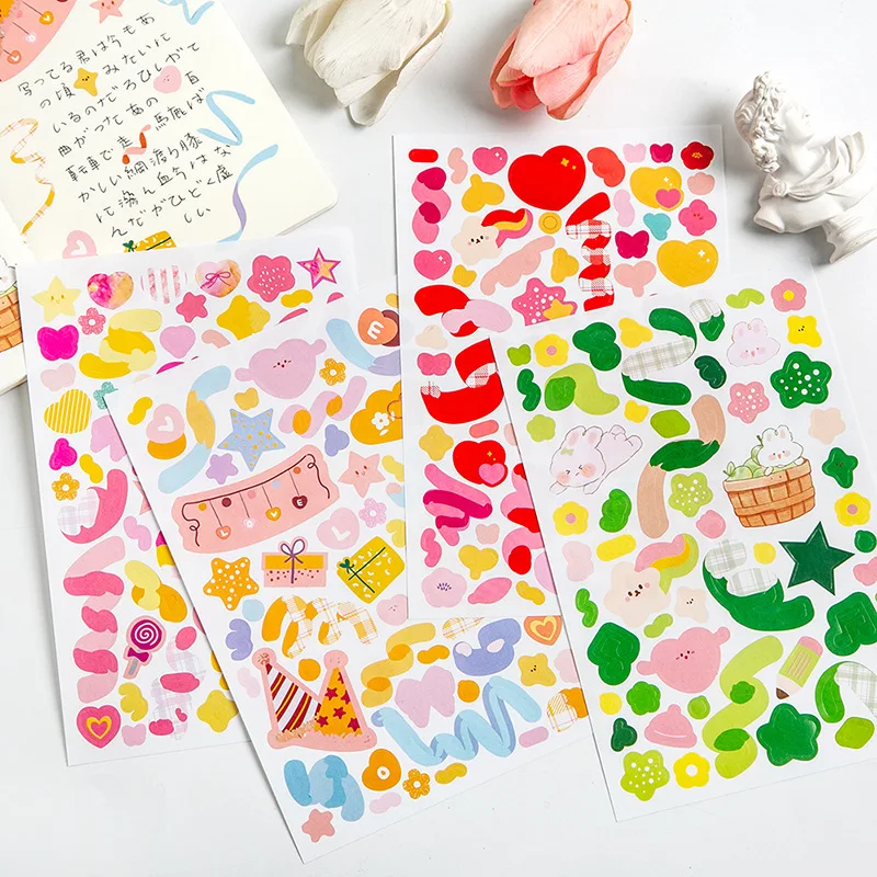 

1Pcs Cute Creative Ribbon Dazzling Colors Stickers Scrapbooking Bullet Diary Journal Decorative Paper School Stationary Supplies
