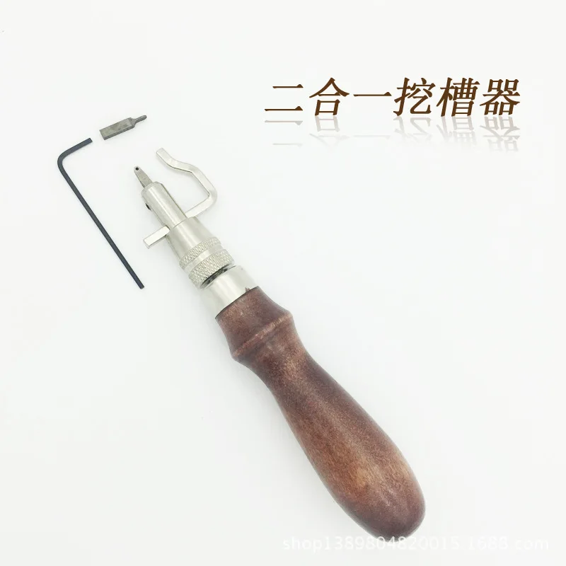 

Multifunctional Leather Groover Used for Handmade Trimming Side Threader Crimping Device Diy Leather Tool 2-piece Set