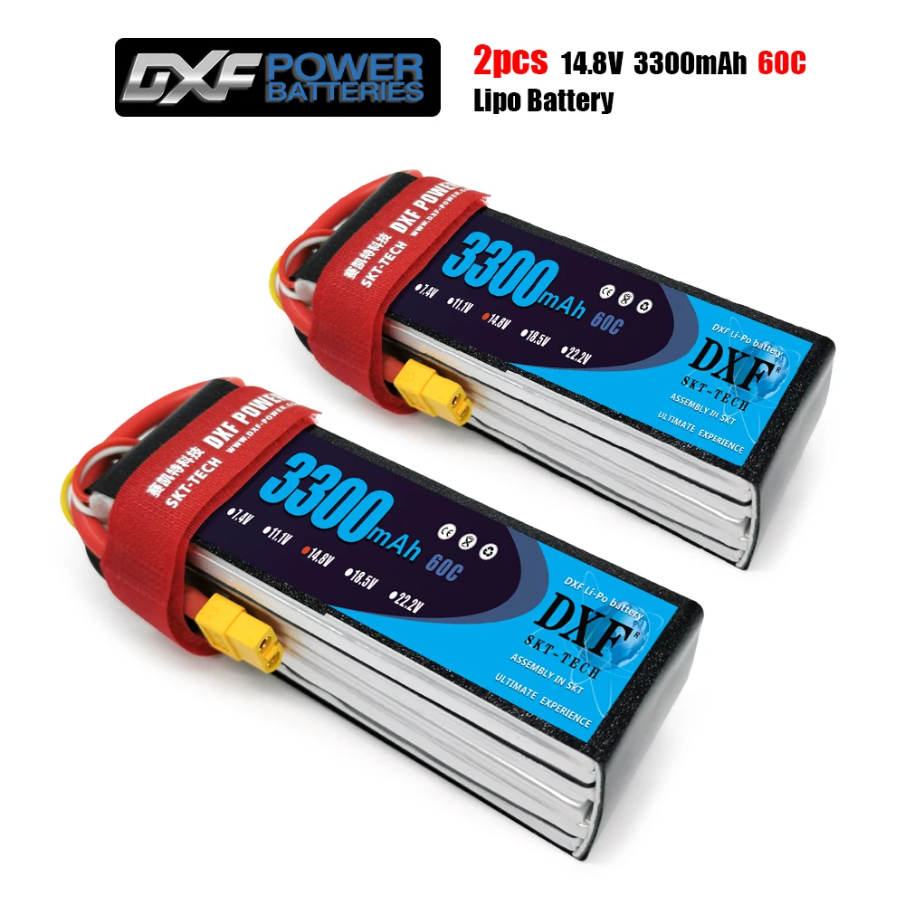 

DXF Lipo Battery 4S 14.8V 3300MAH 60C MAX120C T/XT60 LiPo RC Battery For Rc Helicopter Car Boat drone truck quadcopter