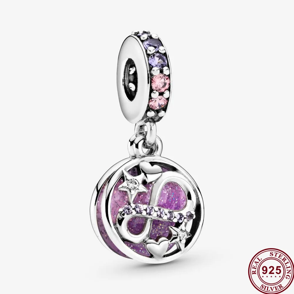 

Original 925 Sterling Silver Charm Shining Eternal Heart And Star Pendant Fit Pandora Women Bracelet & Necklace Diy Jewelry