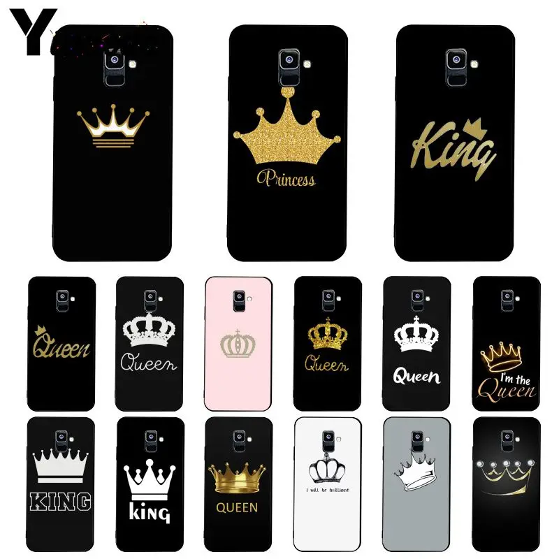 Yinuoda мультфильм корона король и королева чехол для телефона Samsung Galaxy A7 A50 A70 A20 A30 A40
