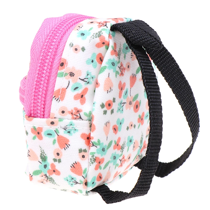

1:12 Scale Floral Dolls House Miniature Decoration School Backpack Shoulder Bag for Dolls Fashion Accessory