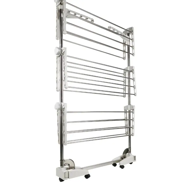 

Oversea Stock!!!3 Tiers Adjustable Clothes Rack Shoe Jean Coat Rack Hanging Stainless Steel Drying Rack Holder Horses Airer HWC