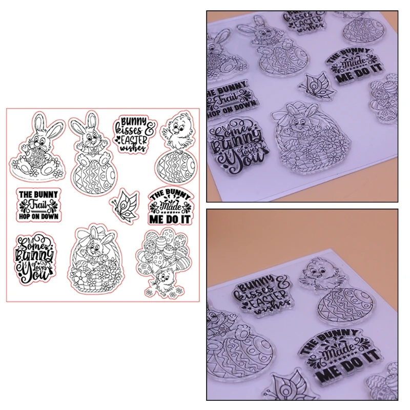 

Easter Bunny Rabbit Silicone Clear Seal Stamp DIY Scrapbooking Embossing Photo