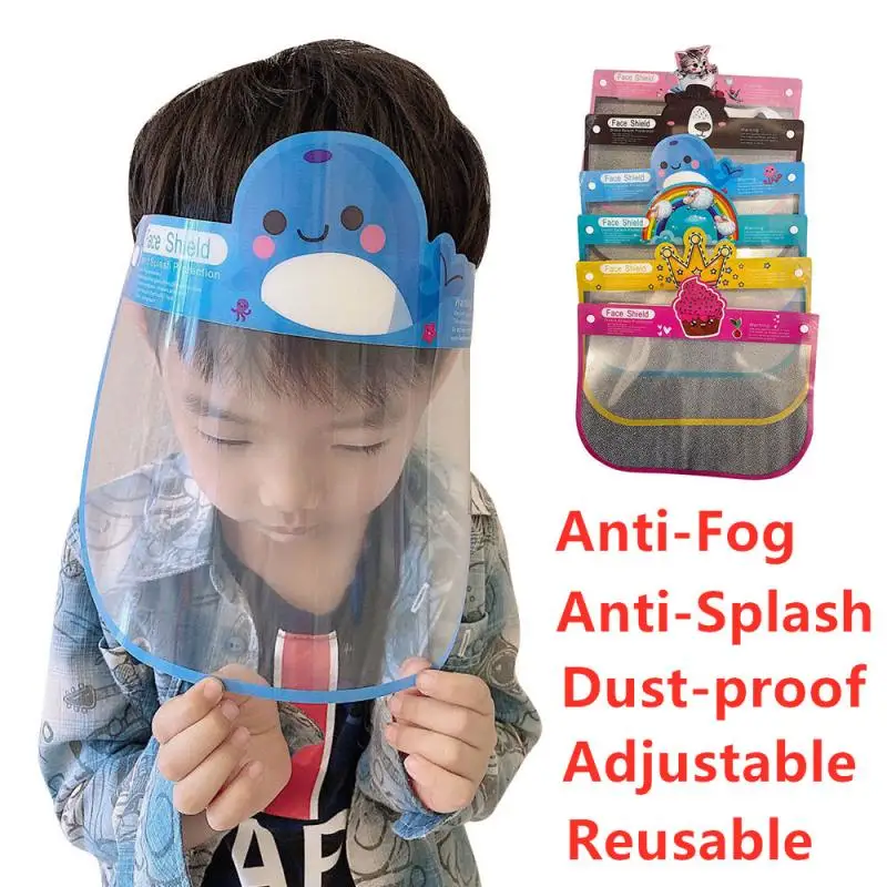 1PC New Child Protective Face Mask Anti-Fog Anti-splash Anti Droplet Full Cover Adjustable Cute Safe Clear Shield | Дом и сад