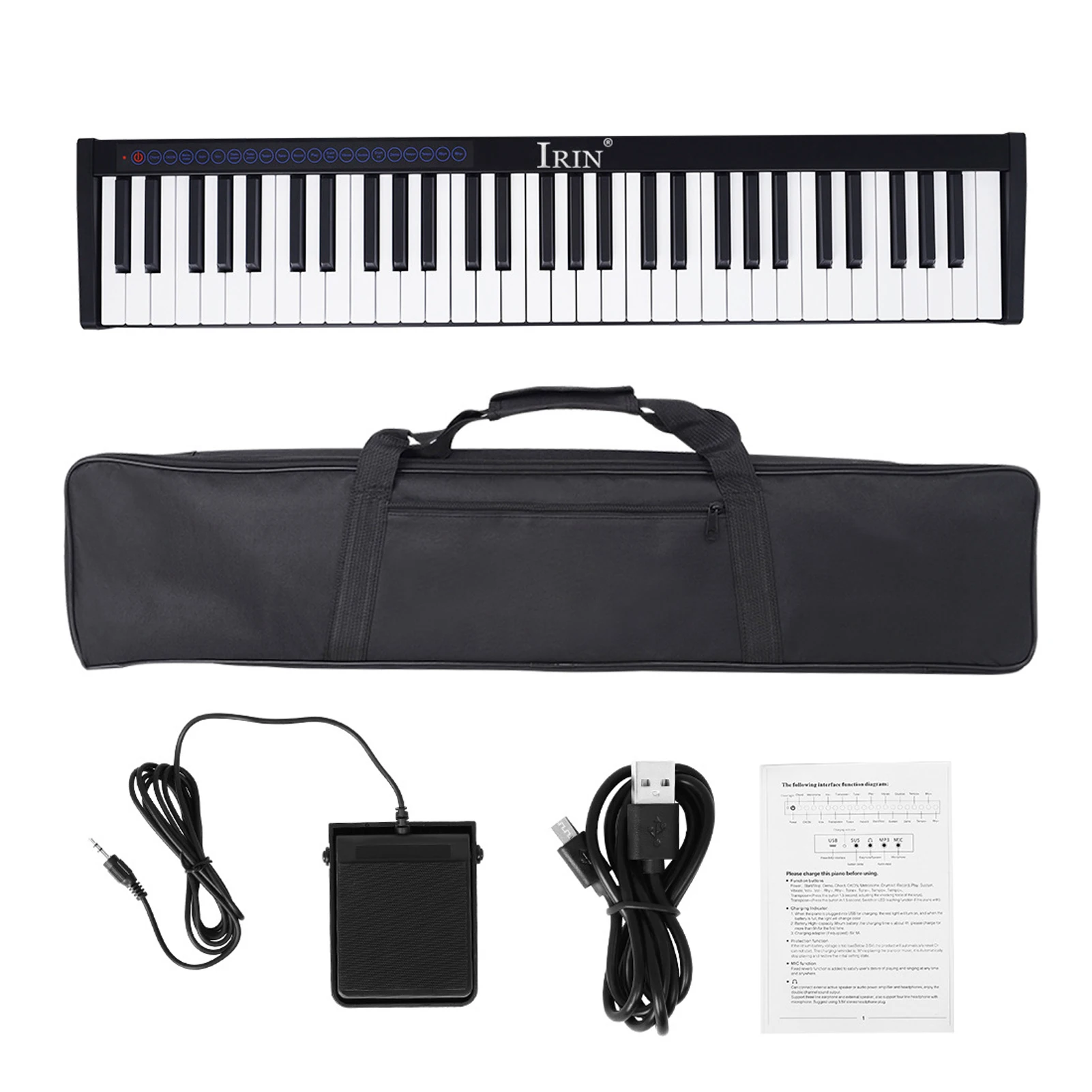 

Portable Digital 61 Keys Music Electronic Keyboard Kids Multifunctional Electric Piano for Piano Student Musical Instrument
