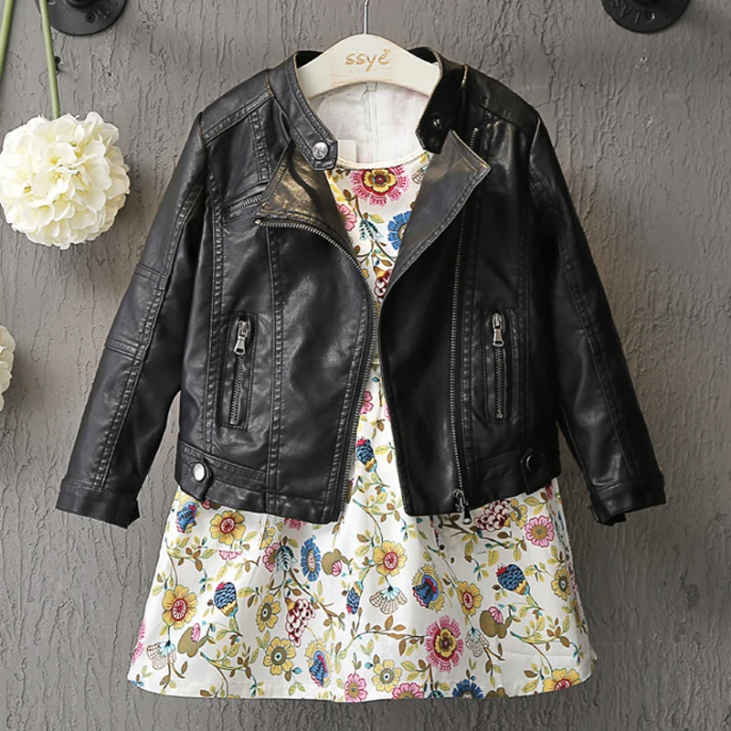 Children Locomotive Leather Coat Toddler Boys Girls 2-6years Retro Stylish Cardigan Jacket Spring Winter Chaqueta Cuero Nina | Детская