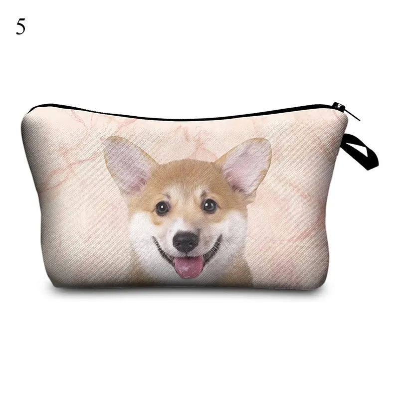 

Makeup Bags For Women Cute Cartoon Corgi Printing Cosmetic Bag Portable Cosmetics Pouchs For Travel Organizer Zipper Bag