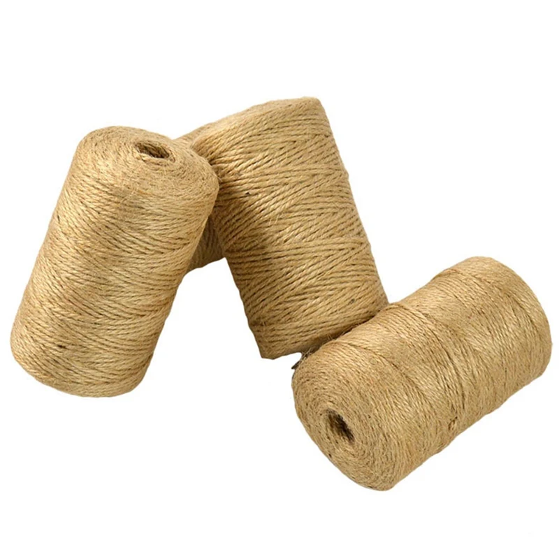 

100M Handmade Retro Hemp Rope Jute Twine Box Wrapping Packaging Cotton Bakers Twine Party Decoration Gift Wrap Packing Rope