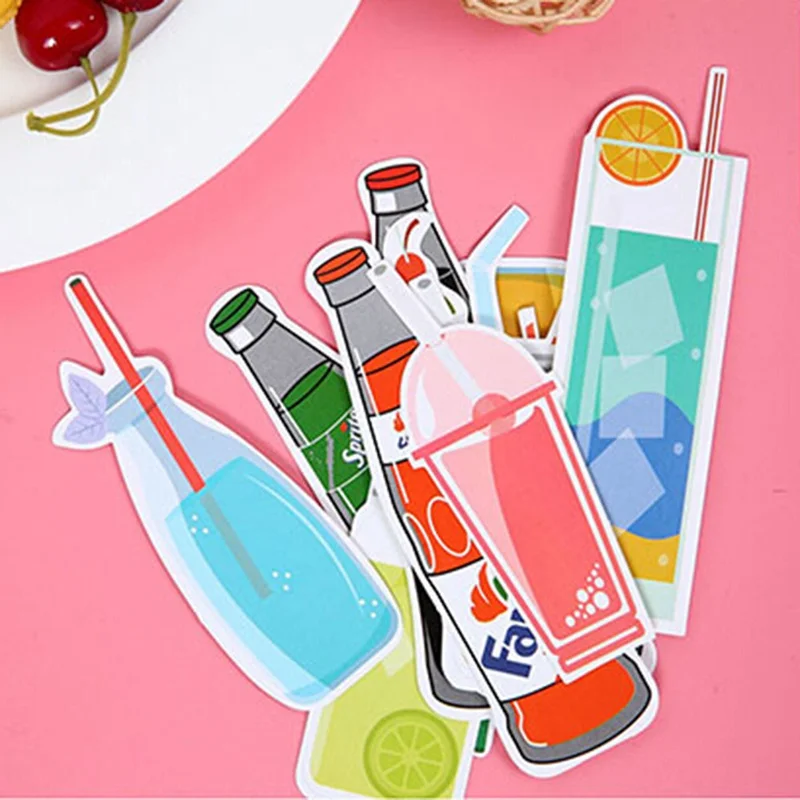 

30pcs/lot Kawaii Cartoon Ice Cream Soda Paper Bookmark Gift Stationery Bookmarks Book Holder Message Card Office School Supplies
