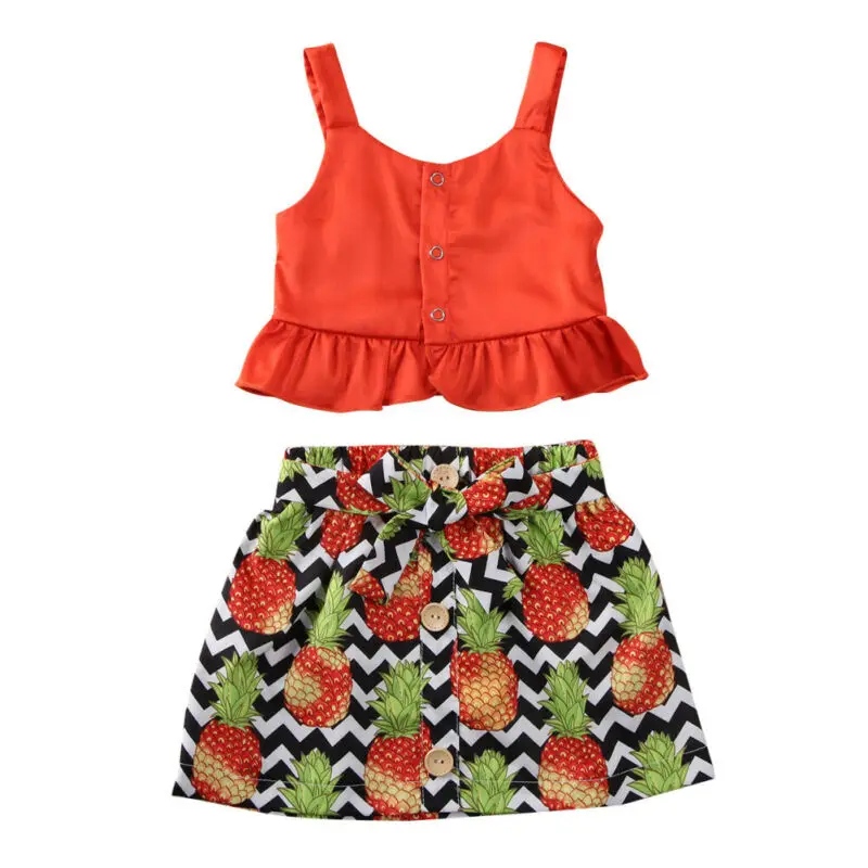 Летняя детская одежда для маленьких девочек красного цвета без рукавов жилет с