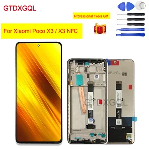 6 67 display for xiaomi poco x3 lcd touch screen digitizer assembly repair parts for xiaomi pocox3 nfc m2007j20cg lcds free global shipping