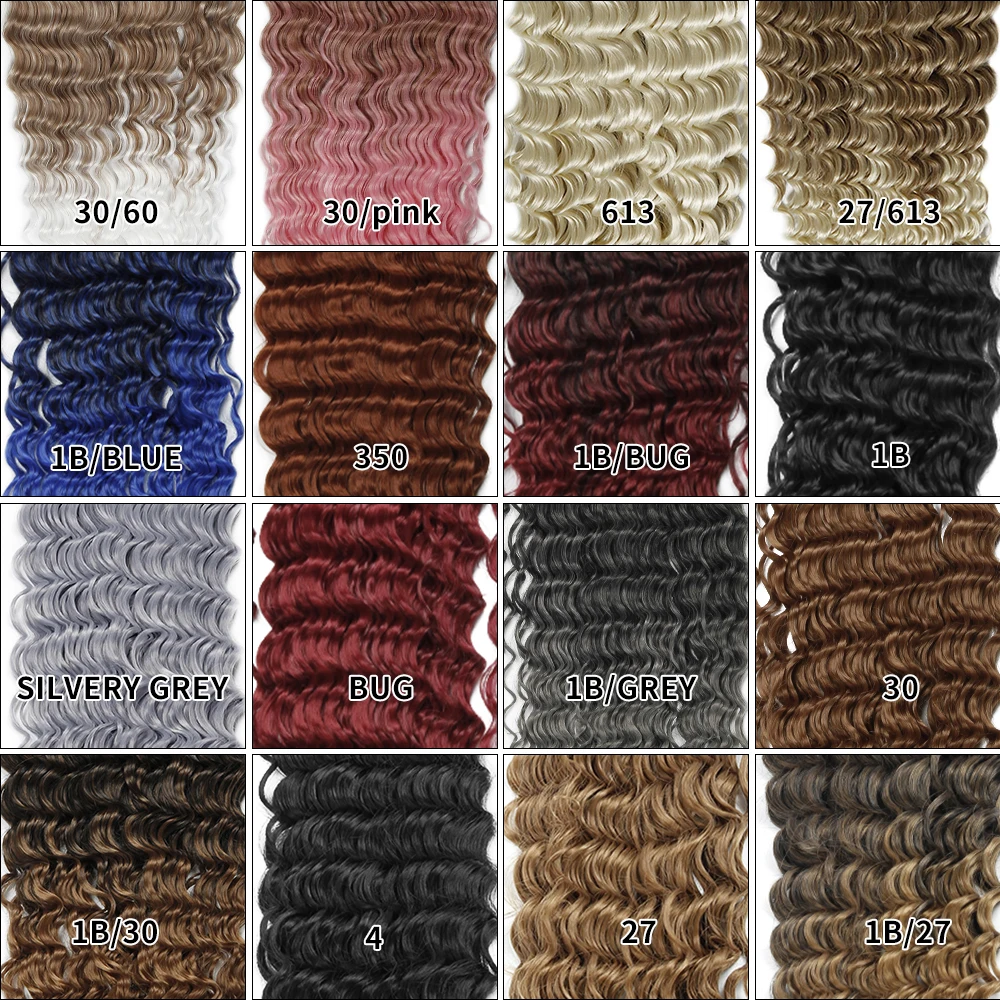 Deep Wave Twist Synthetic Crochet Hair Afro Curls Braids Ombre Braiding Extensions For Women Yxcherishair| |