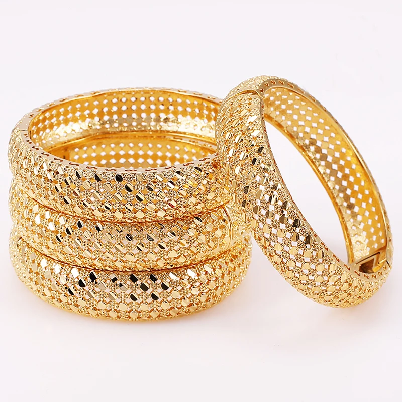 25 видов резных полых дизайнерских свадебных золотых браслетов для женщин