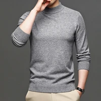 2021 autumn winter new men fashion turtleneck pullover sweater solid color thick warm bottoming shirt male clothes