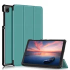 Цветной кожаный чехол T225 для планшета Samsung Galaxy Tab A7 Lite 2021, Обложка 8,7 дюйма, тонкий чехол-подставка для сна и пробуждения тройного сложения T225
