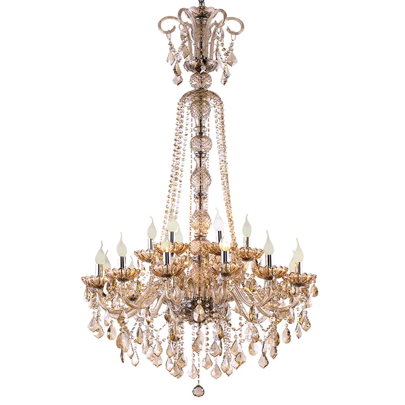 Длинная хрустальная люстра большой фойе светильник современная мода гостиная