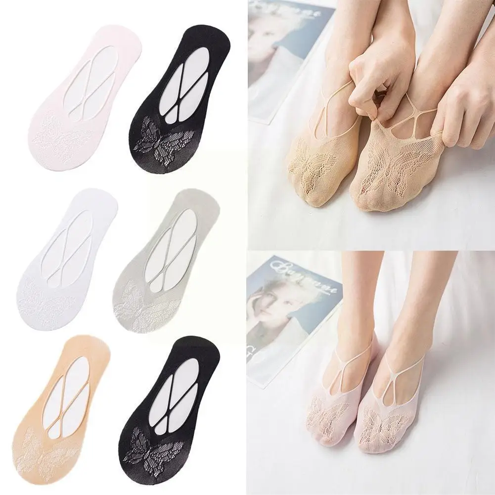 

Butterfly Round Head Shallow Mouth Cross Strap Socks Boat Shallow Invisible Socks 1pair Mouth Z0E1