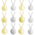 Ожерелье Vnistar из нержавеющей стали 100%, ожерелье с подвеской в виде буквы алфавита и имени, Женское Ожерелье A-Z