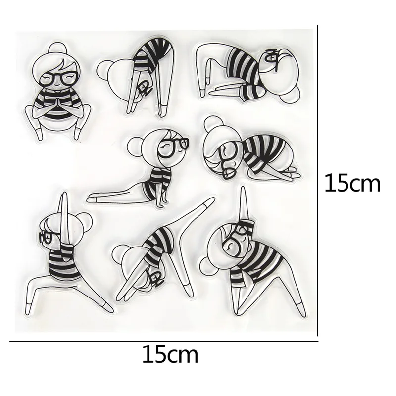 

New Style Girl Doing Exercise Transparent Silicone Clear Stamp For Scrapbooking DIY Craft Decoration Soft Stamp Photo Album