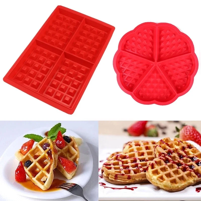 

1 Pc Kitchen Waffle Mold Non-stick Cake Mould Makers Kitchen Silicone Waffle Bakeware