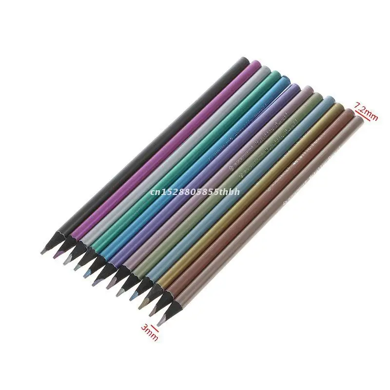 

12Pcs Metallic Non-Toxic Colored Drawing Pencils 12 Color Drawing Sketching Pencil
