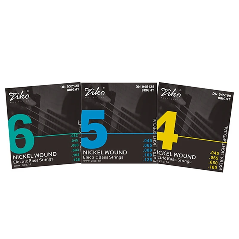 

New Ziko Electric Bass Guitar 4 String Bass Guitar Strings 6 Nickel Would Professional Strings