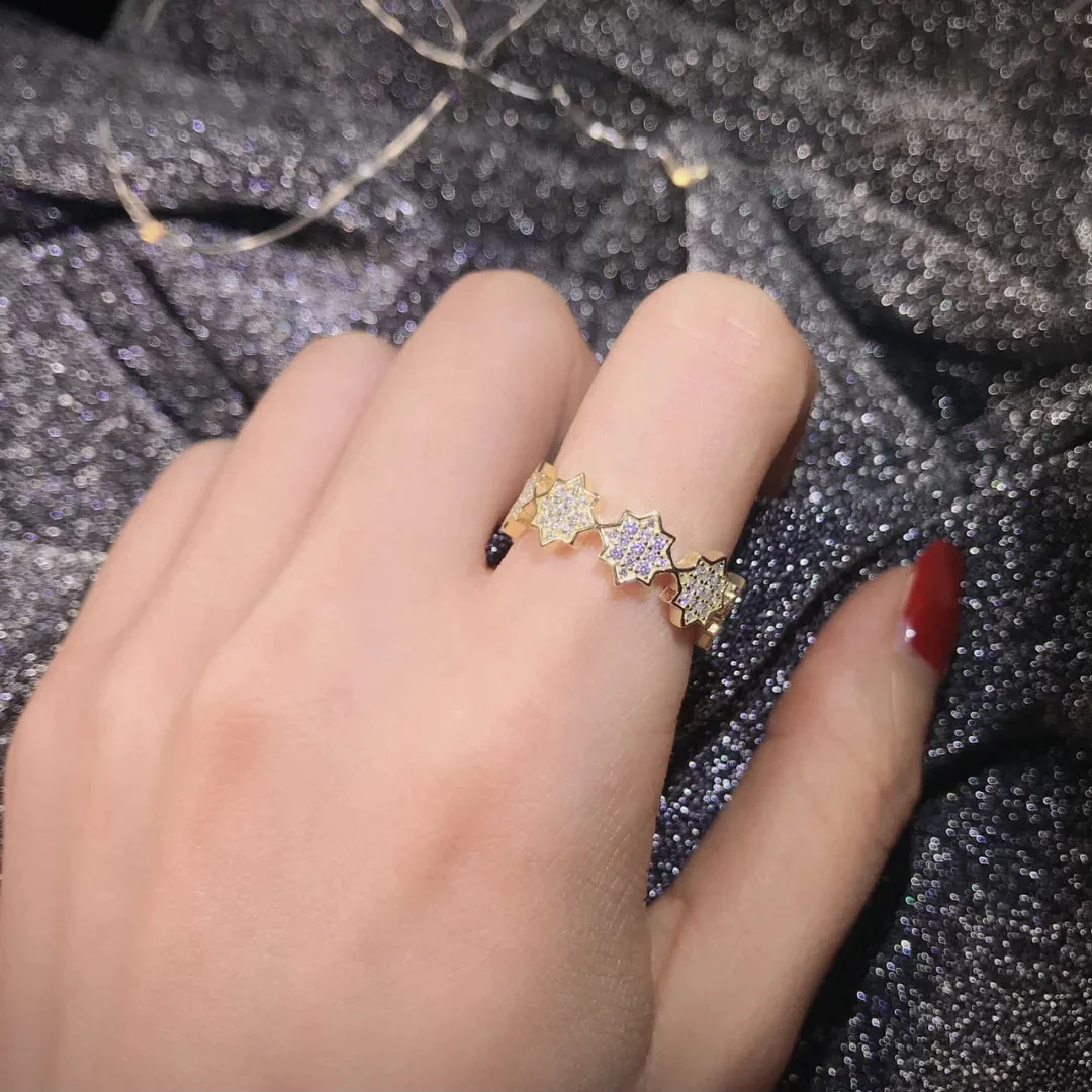 

New gear arrow geometry diamond ring Korean wave simple retro fresh personality temperament women can wear brand jewelry