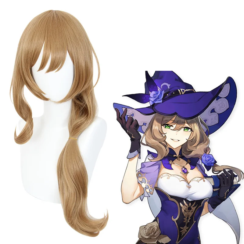 

Genshin Impact Lisa Cosplay Women 65cm Christmas Linen Wig Cosplay Anime Cosplay Wigs Heat Resistant Synthetic Wigs Halloween