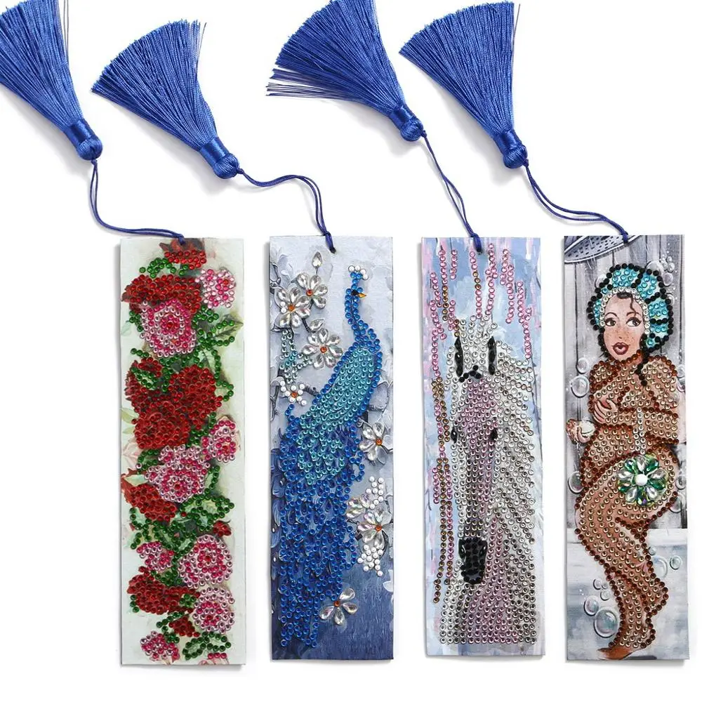 

DIY Partial Special Diamond Painting Bookmark Rose Animal Horse Word Embroidery Art Kit Home Decoration Art Gift