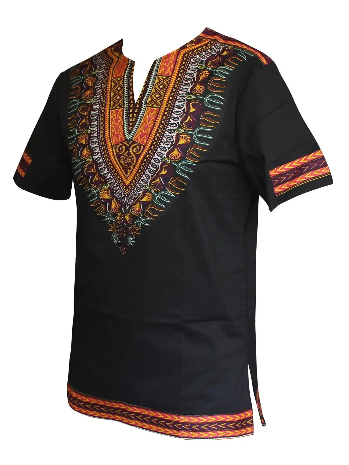 Настоящая Футболка с принтом Базена Мужская восковая африканская одежда Дашики