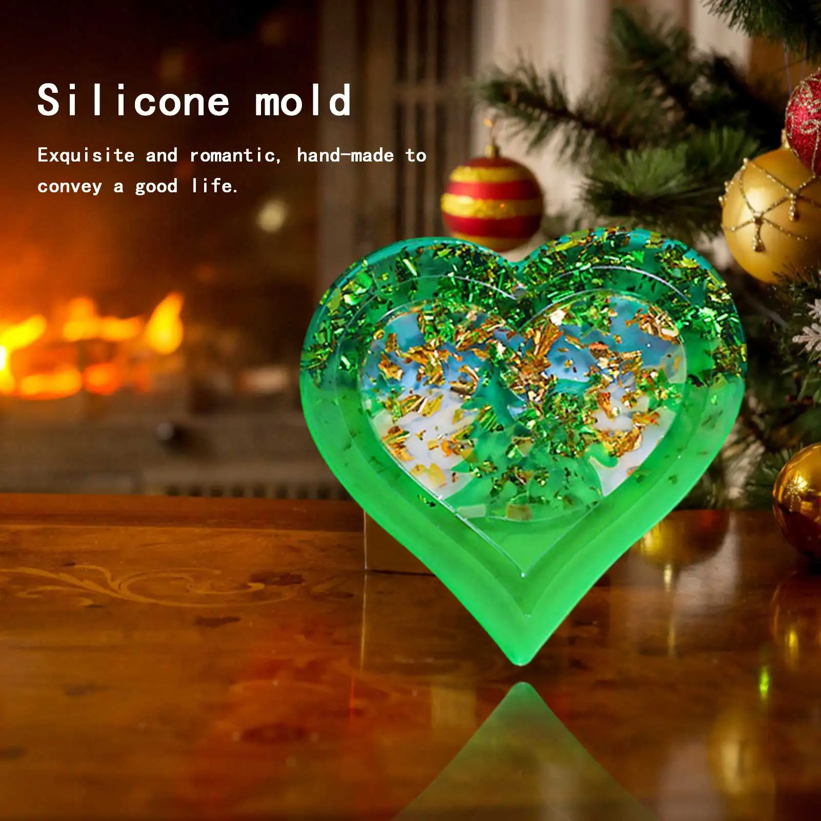 

Рождественская силиконовая форма «сделай сам», Хрустальная эпоксидная Рождественская елка, любовь, снеговик, тематическое украшение, форм...