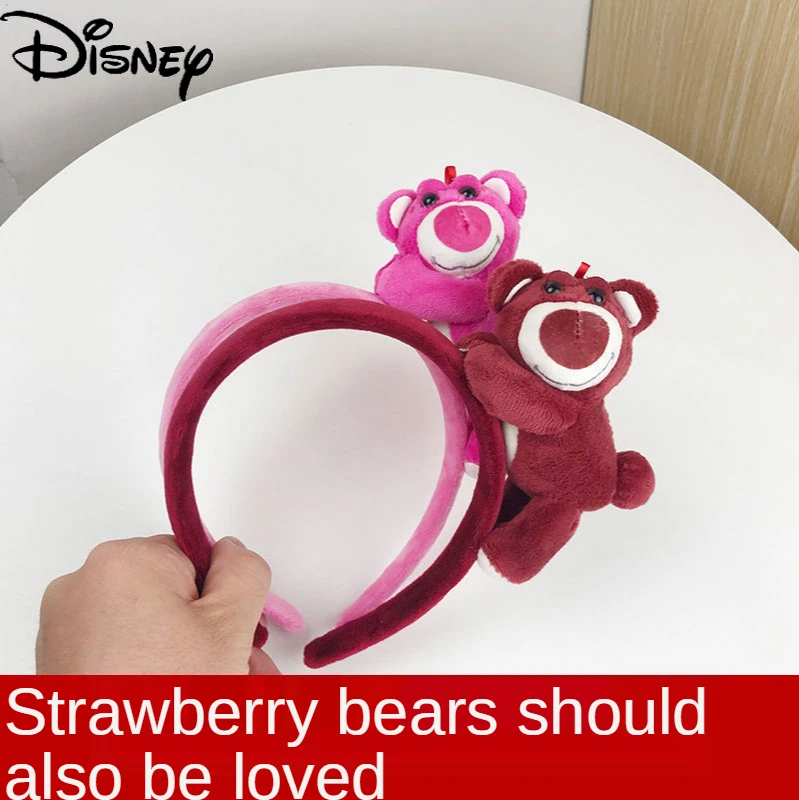 

Disney Cartoon Cute Strawberry Bear Headband Headband Plush Doll Hairpin Super Cute Funny Photo Headdress Fashion Accessories