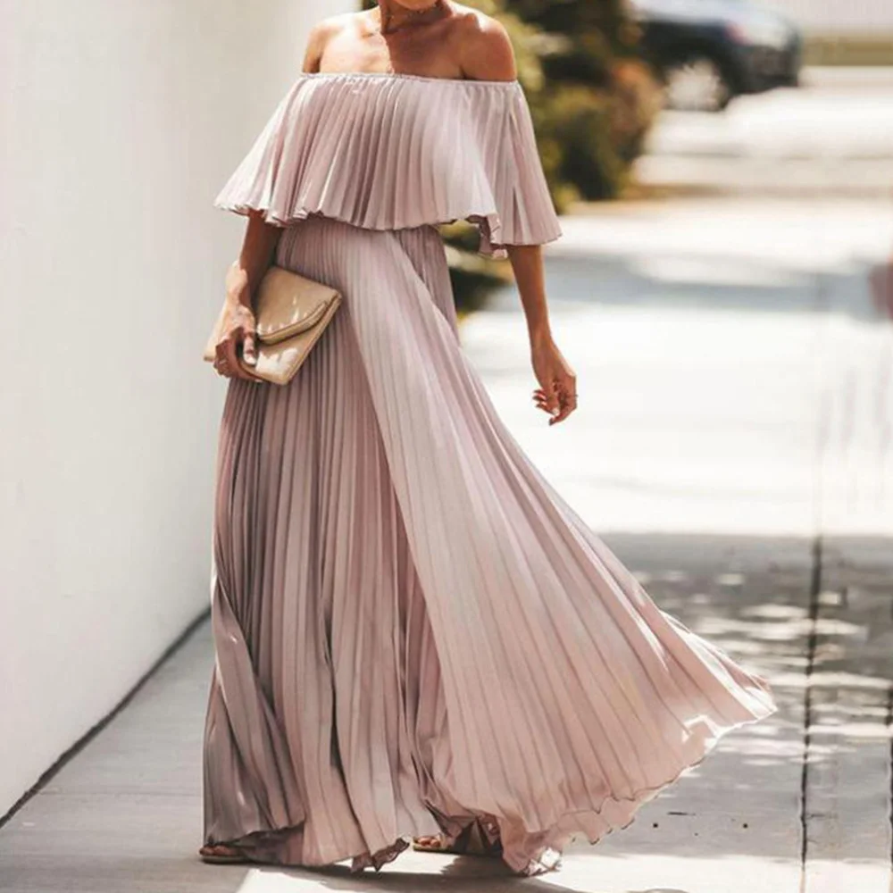 

Dress 2021 New Style Spring And Summer New Women's Express Cross-border Sexy Off-the-shoulder Chiffon Party Dress