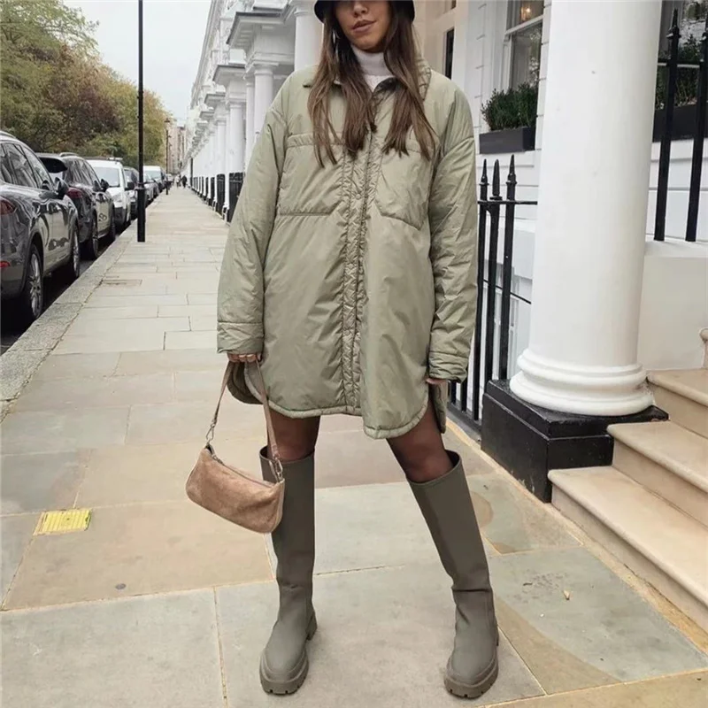 

PUWD Casual Woman Loose Thin Fleece Shirt Jacket 2021 Spring Fashion Ladies Warm Button Outwear Female Chic Oversized Coat
