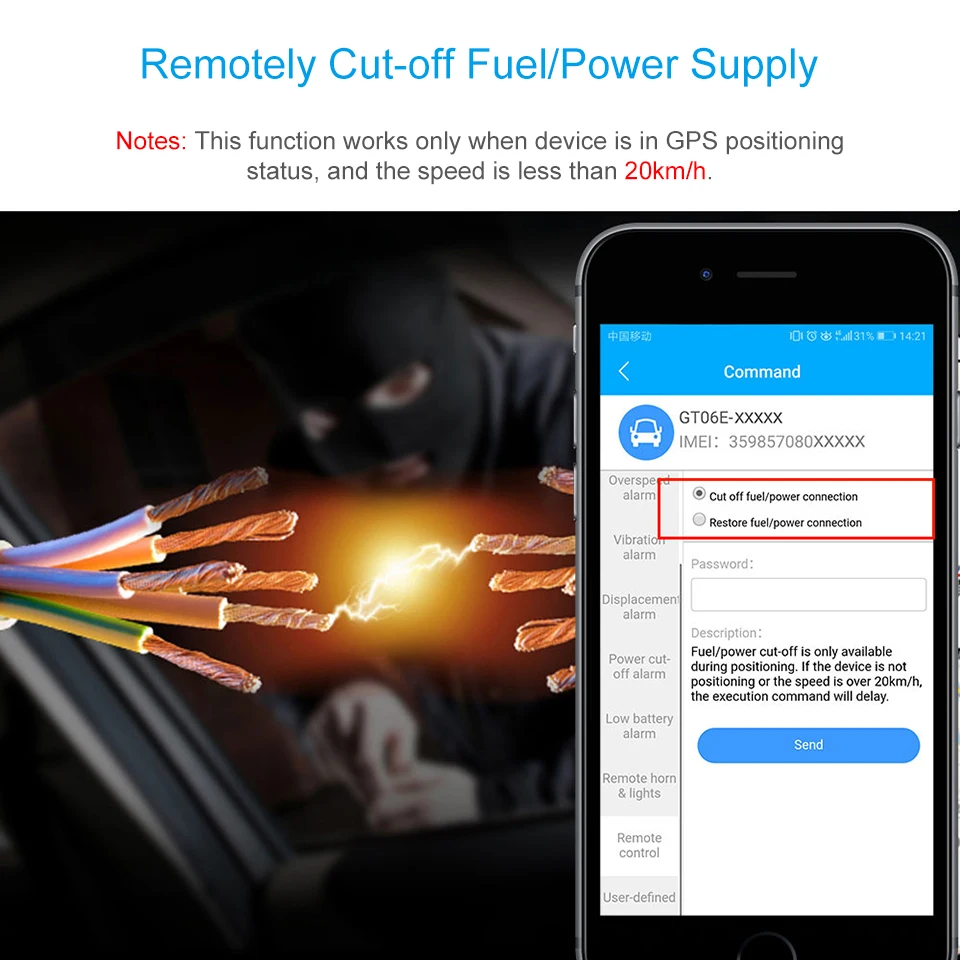 JIMI – 3G GT06E, Moniteur de Suivi GPS avec Capteur de Porte, pour la Gestion de Flotte, Taxis, Camions, avec Moniteur Vocal, et Application PC d'Alerte de Comportement du Chauffeur