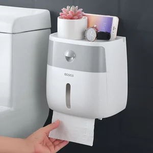 toilet roll tray waterproof free punch wall hanging creative shelf box toilet paper holder portable storage box for bathroom wc free global shipping