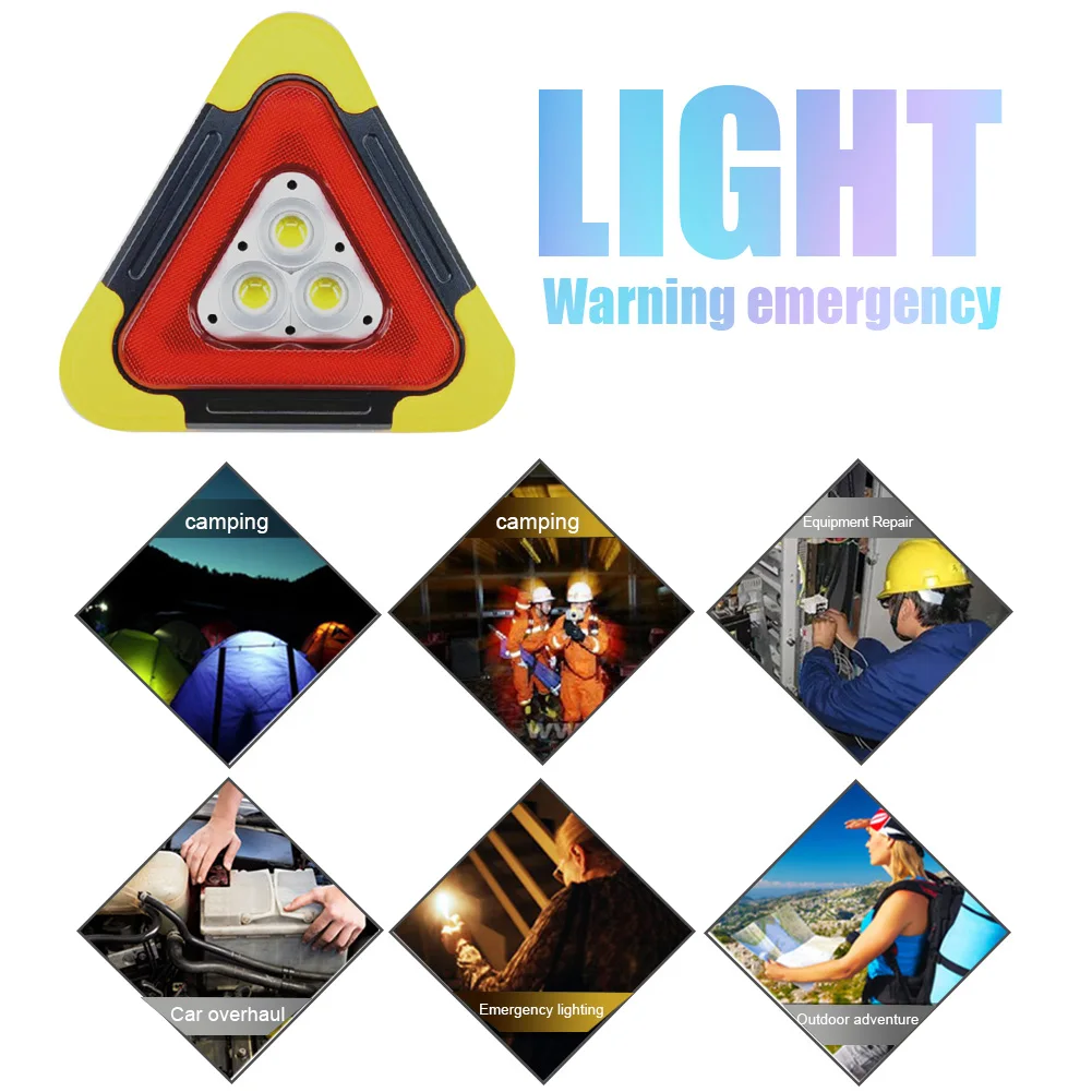 

Portable Emergency Light Warning Flood Light Bright Cob 42 Led Lamp Safety Road Flare Emergency Lights Car Repair Work Lamp