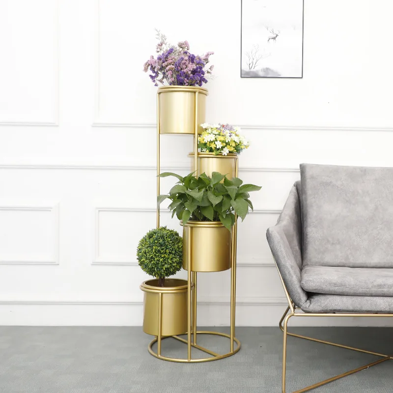 Скандинавская железная зеленая подставка для цветов простая растений напольная