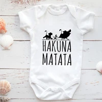 new kawaii lion king simba hakuna matata print summer baby girl boy romper casual harajuku infant jumpsuits cute cartoon 0 24m