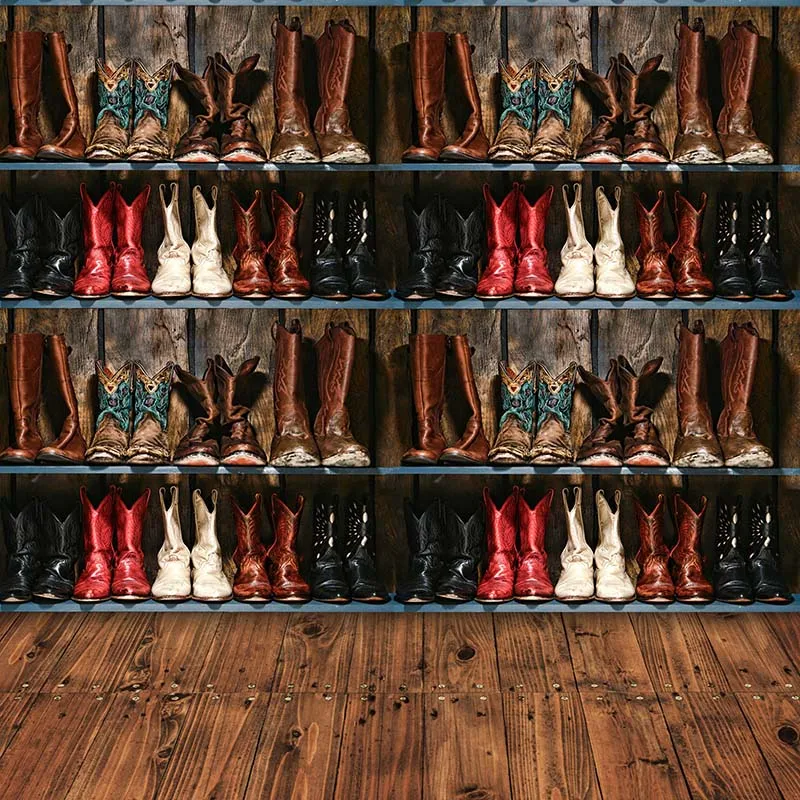 

MEHOFOTO Vinyl Photography Background Shoe Ark Wooden Floor Computed Modern Style Backdrops for Photo Studio CM-6709