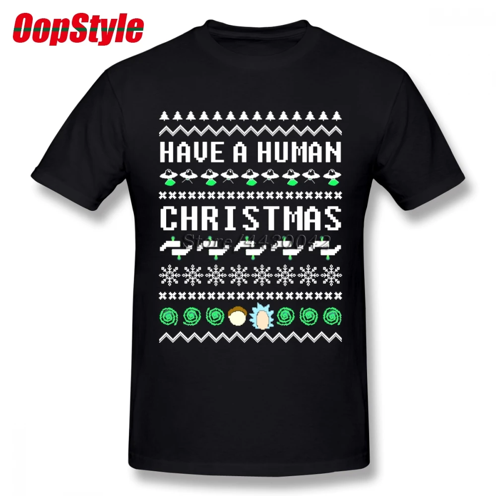 Рик и Морти Рождественская футболка для мужчин размера плюс хлопковая Футболка