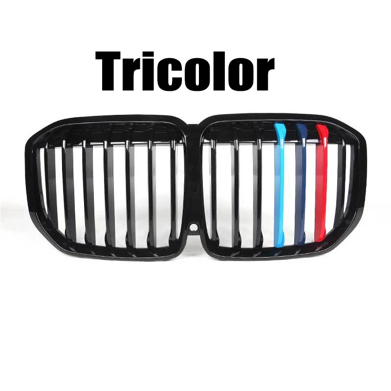 1set Carbon/GlossBlack/Tricolor Car Front Bumper Racing Grille For BMW X7 G07 NEW 2019 2020 M Power Performance Accessorie images - 6