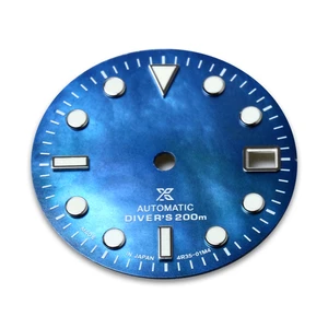 for skx007 29mm watch dial green luminous shell dial for nh35nh364r36 watch movement modification part（with logo） free global shippi