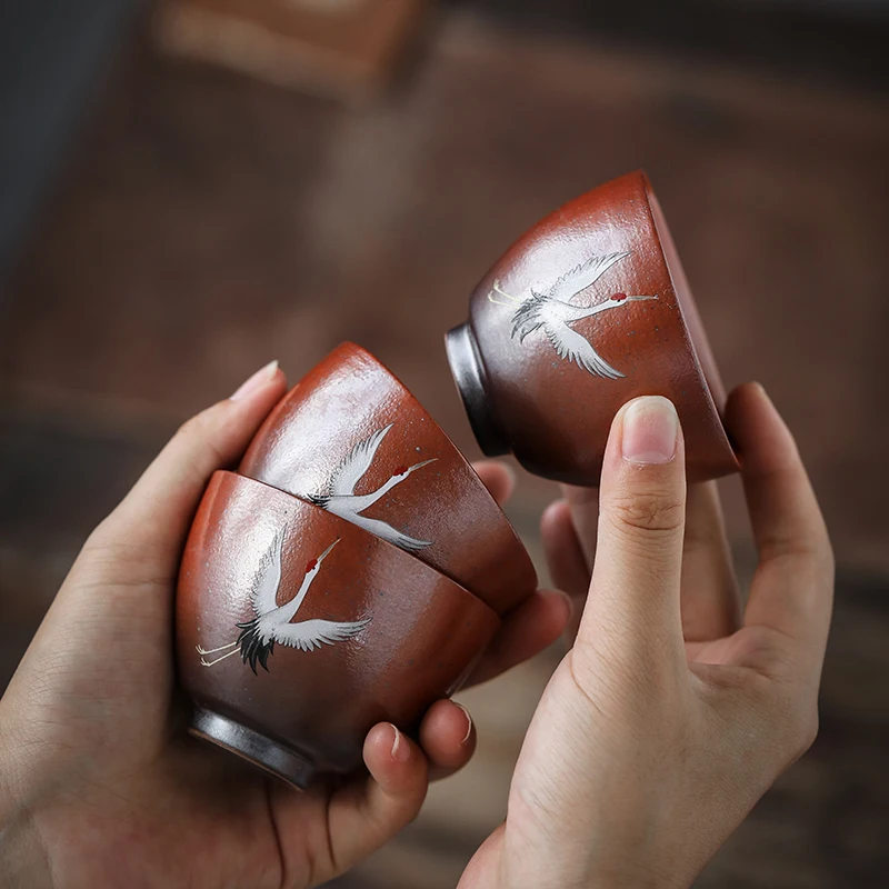 Китайские фарфоровые чайные чашки CHANSHOVA ручной работы в стиле ретро 100 мл