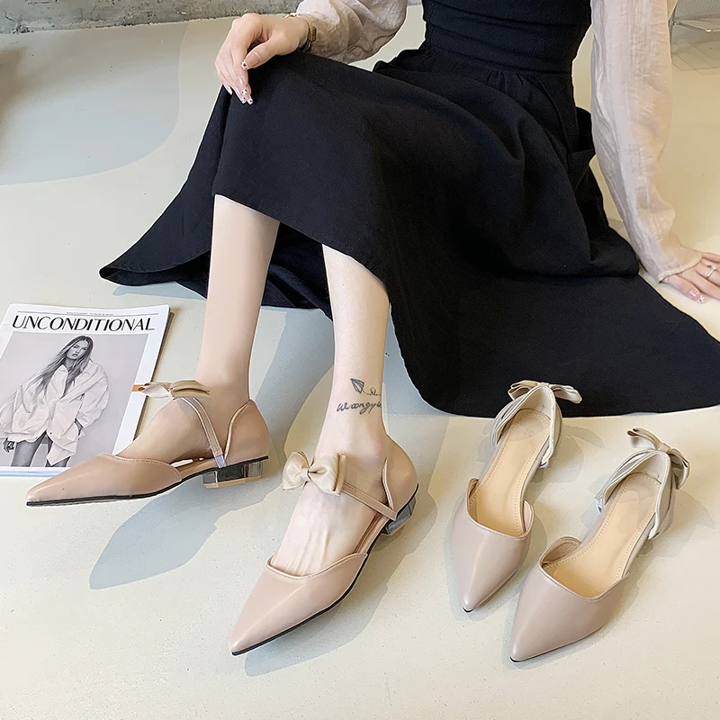 

Casual Woman Shoe Female Footwear Autumn Pointed Toe Clogs Platform Modis All-Match Low Heels Summer New Dress On Heels Fall Cre